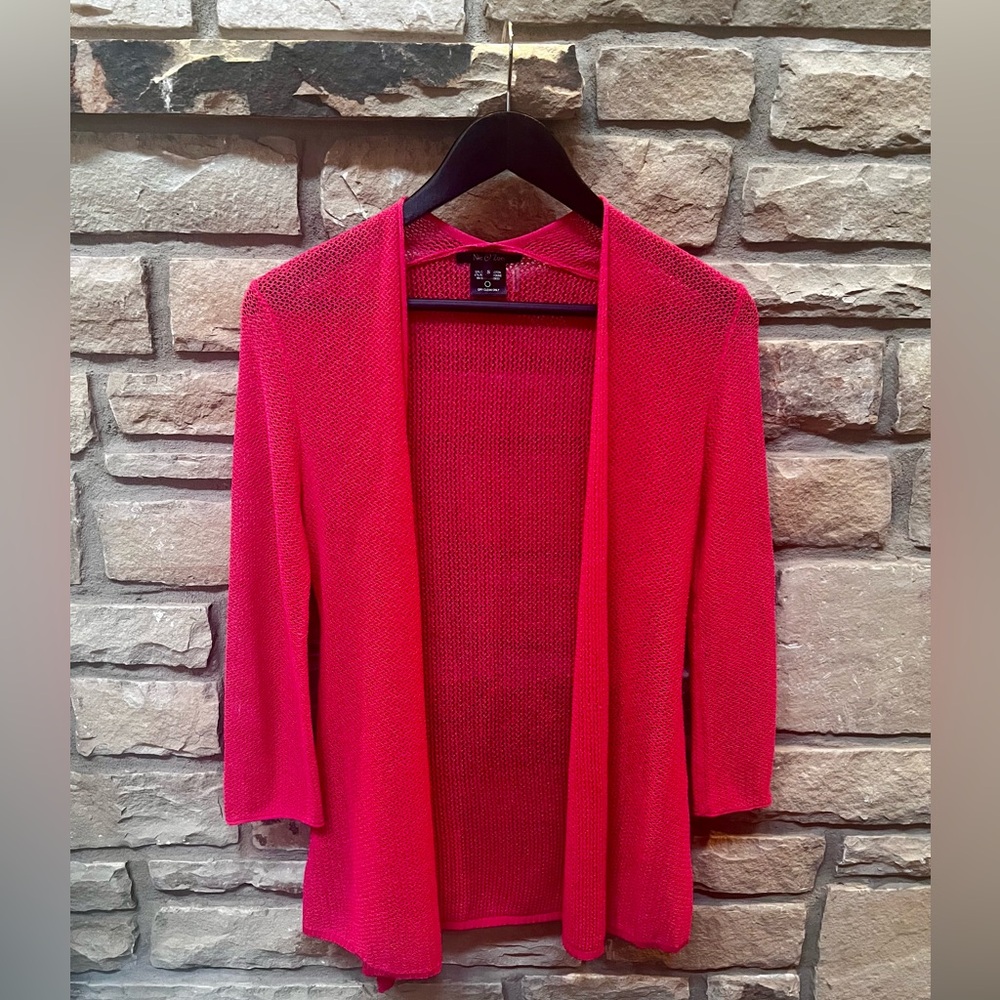 NIC & ZOE pink size small long sleeve sweater.